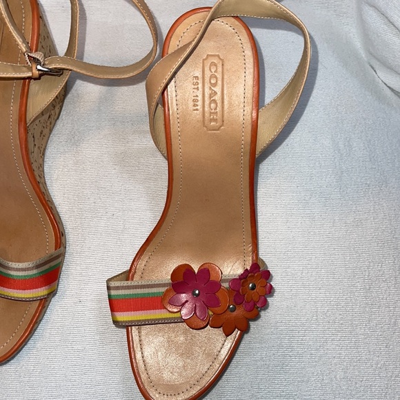 COACH MORGAN STRAPPY CORK WEDGES SIZE 9 - Picture 2 of 7